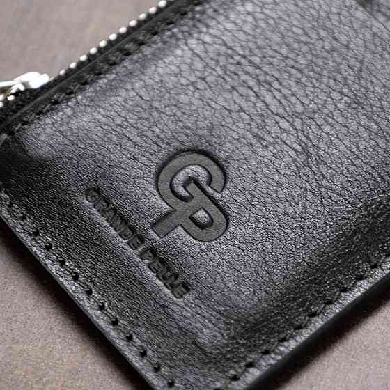 Шкіряний невеликий картхолдер GRANDE PELLE 11399 Чорний Київ