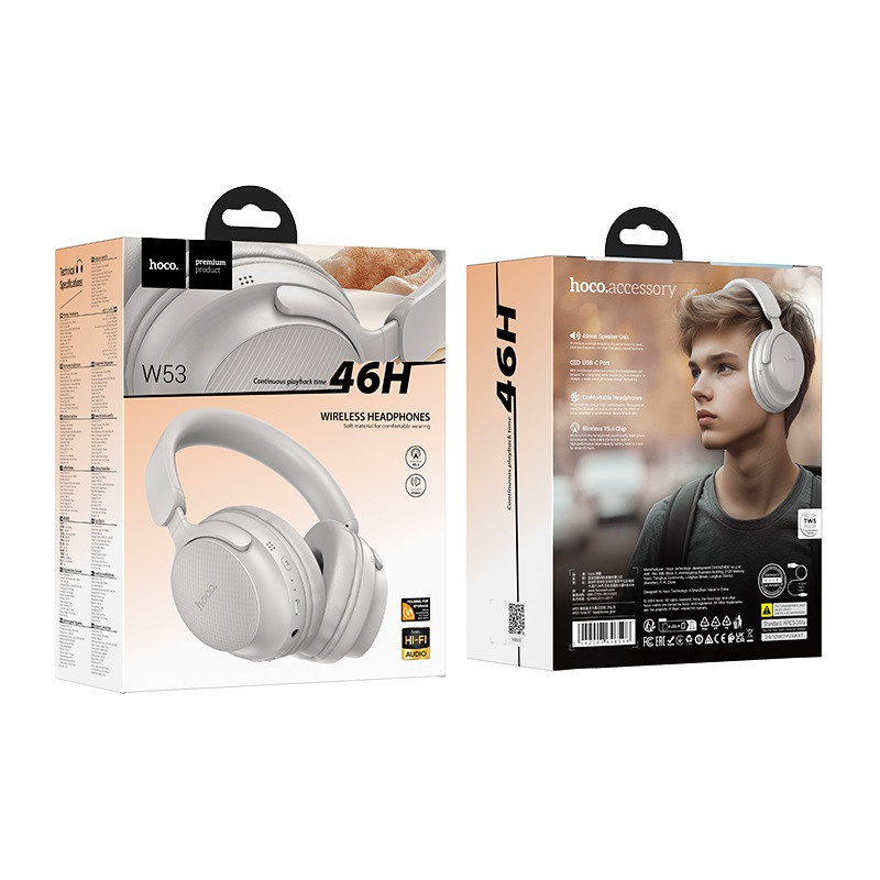 Беспроводные наушники HOCO W53 Tone BT headphones Gray Одесса - изображение 2