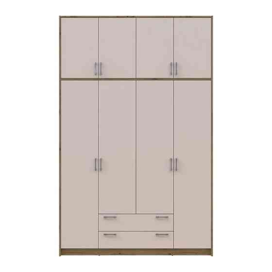 Шкаф для одежды Doros Ронди с высокой антресолью Дуб Артизан/Кашемир 4 ДСП 160х52х260 (DRS-011878) Днепр