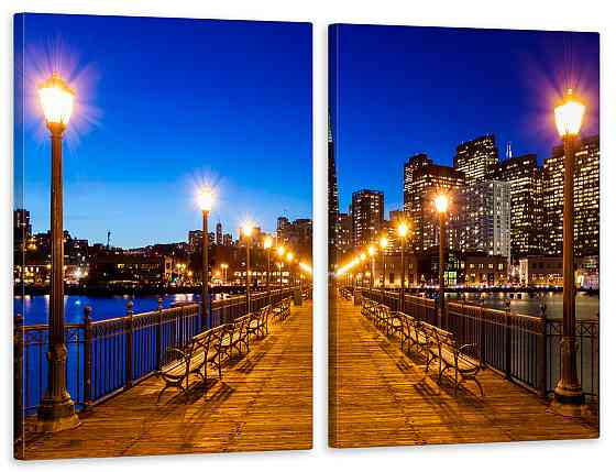 Модульная картина в гостиную / спальню  Вечірне місто TLV-2_022 Київ