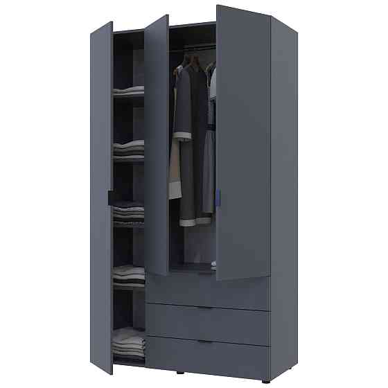 Шкаф распашной для одежды Doros Гелар 116,2х49,5х203,4 см Графит (DRS-011108) Днепр