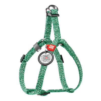 Шлея для котів WAUDOG Re-cotton з QR паспортом XS Ш 10 мм В=С: 28-40 см зелена (167018) Вінниця - фото 1