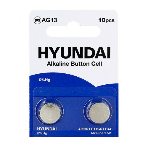Батарейка таблетка 10шт AG13 LR1154 LR44 Hyundai, алкалайн Винница - изображение 1