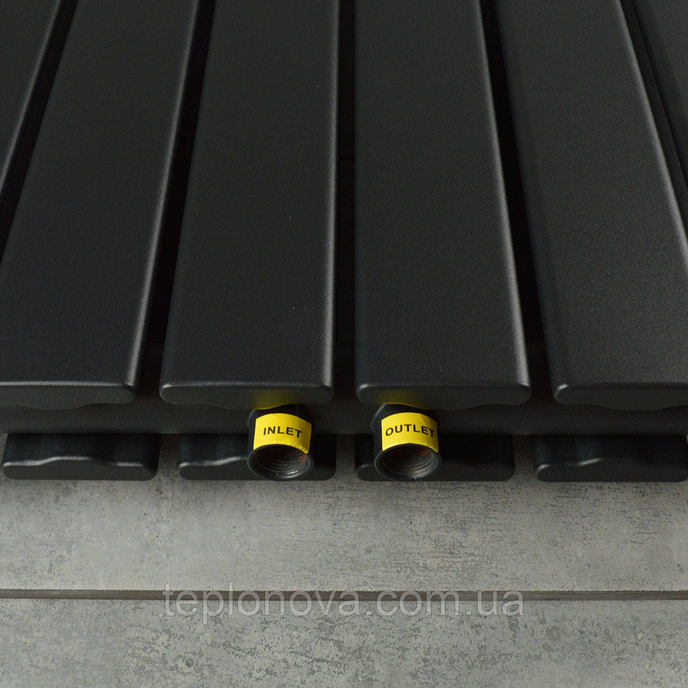 Вертикальний радіатор Largo double 456*1800-6 (50 мм), anticor, чорний муар Чернівці - фото 4