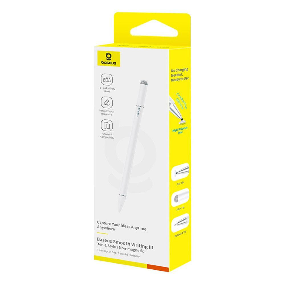 Стилус Baseus Smooth Writing III 3-in-1 Passive Stylus Non-magnetic Version Moon White Одеса - фото 2