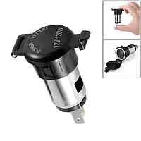Гнездо прикуривателя 12V 120W монтажное, корпус металл, с пластиковой крышкой Полтава - изображение 1