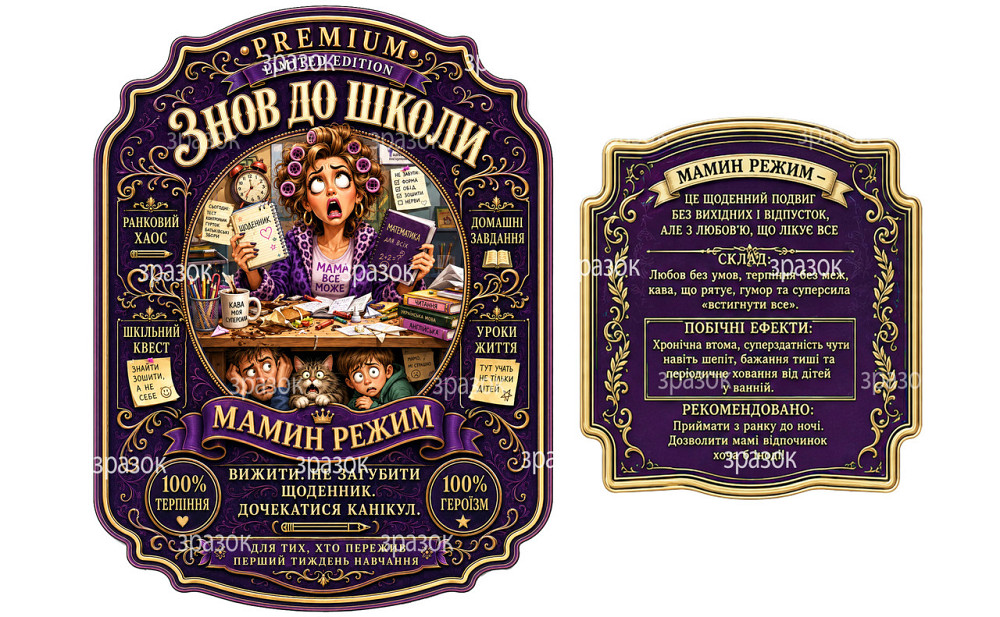 Этикетка на бутылку вина или игристого для мамы | Подарочная наклейка 