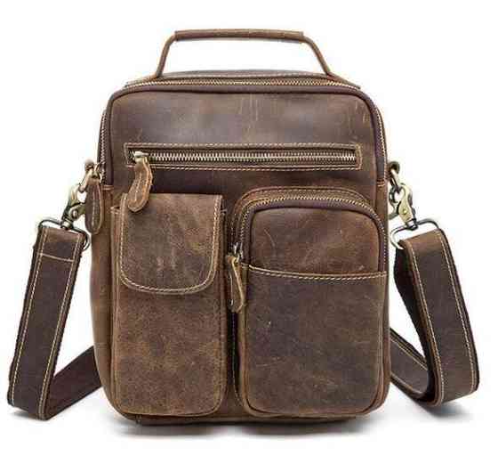 Сумка чоловіча Crazy horse Vintage 14692 Коричнева Київ