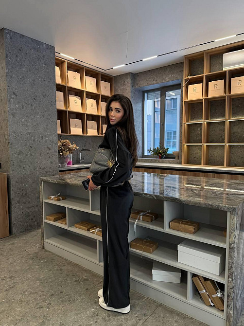 Женский велюровый костюм двойка кофта и штаны Черный, 42/46 Одесса - изображение 8