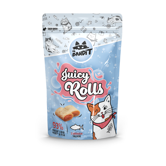 Ласощі для котів Містер Бандіт Mr.Bandit Соковиті роли з лососем для котів, 40 г термін до 12.25 Вінниця
