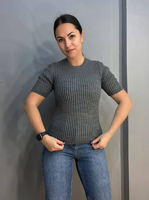 Реглан женский KARON 10624 ажурная вязкая полоса лапша короткий полупрозрачный рукав one size, серый, one size Киев - изображение 1