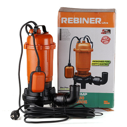 Фекальный насос Rebiner RWP-2850S с поплавком и измельчителем (750Вт, 10 куб.м/час) – Гарантия 36 мес Львов - изображение 1