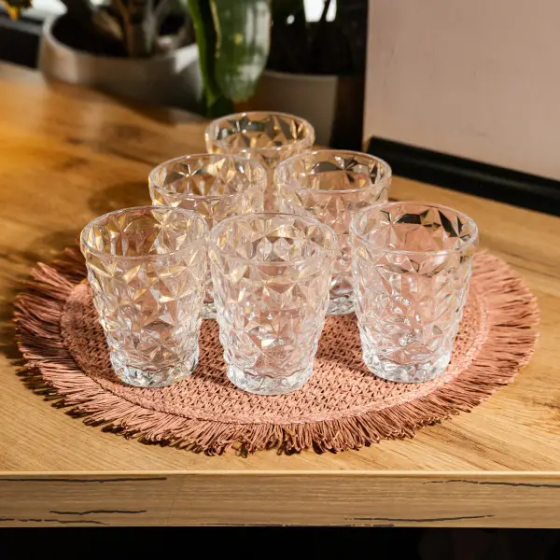 Набір скляних склянок 6 шт. 250 мл для лимонадів соку води коктейлів склянки скляні для напоїв HP-19-168 Київ