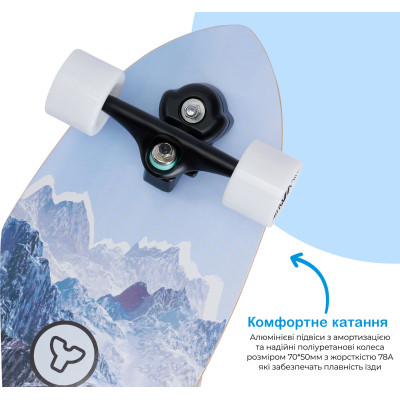 Скейтборд детский Yvolution Fishtail Cruiser 76 см, синий (YS48B2) Винница - изображение 9