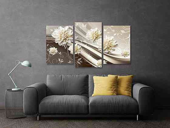 Модульная картина в гостиную / спальню  Квіти Art-671_3 70x130 см Киев