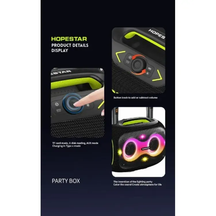 Беспроводная Bluetooth колонка HOPESTAR PARTYBOX, 120 ВТ с двумя микрофонами Коломыя - изображение 5