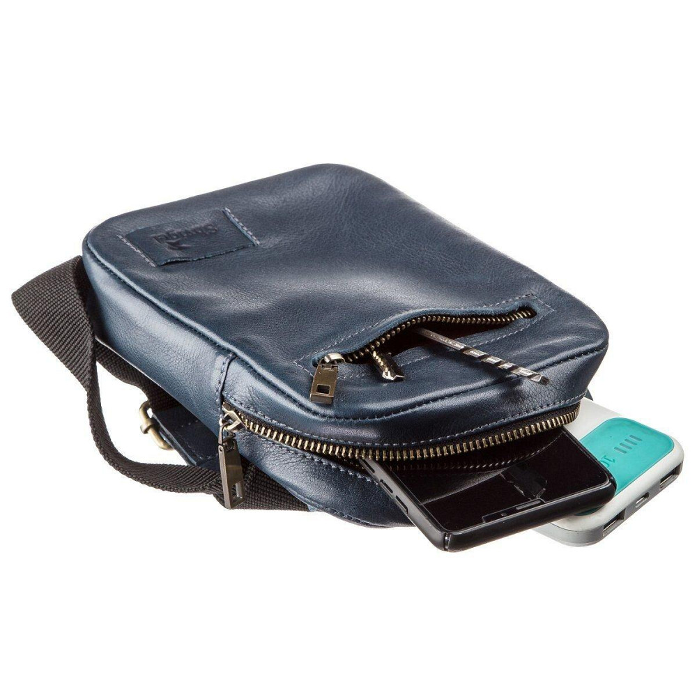 Чоловіча шкіряна сумка SHVIGEL 19105 Синя Київ - фото 3