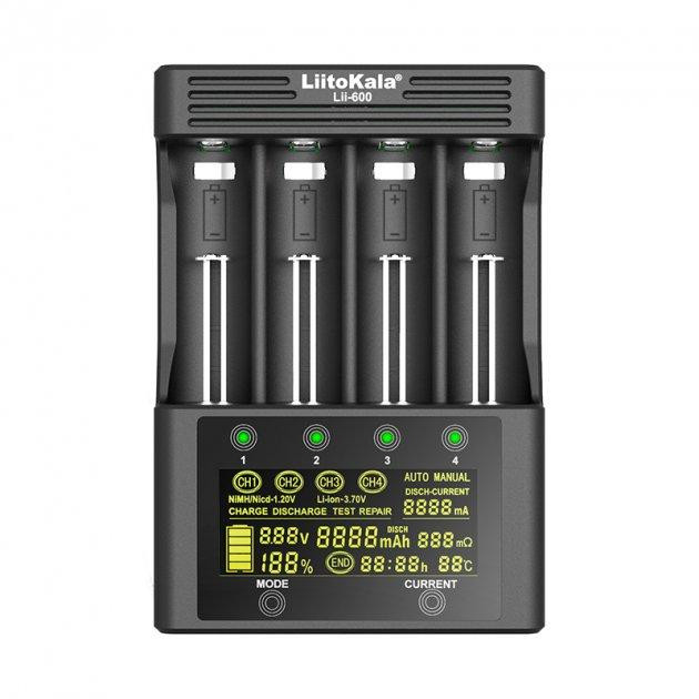 Заряднoe устройство Liitokala Lii-600 на 4 канала (для Ni-MH, Ni-CD, Li-Ion) с блоком питания Киев - изображение 1
