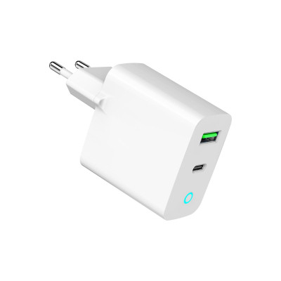 Зарядний пристрій Gembird 1xUSB-A + 1 Type-C (PD20Вт + QC3.0 18Вт) white (TA-UC-PDQC20L-W-01) Вінниця - фото 2