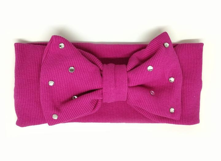 Повязка с бантом на голову малиновая Киев - изображение 1