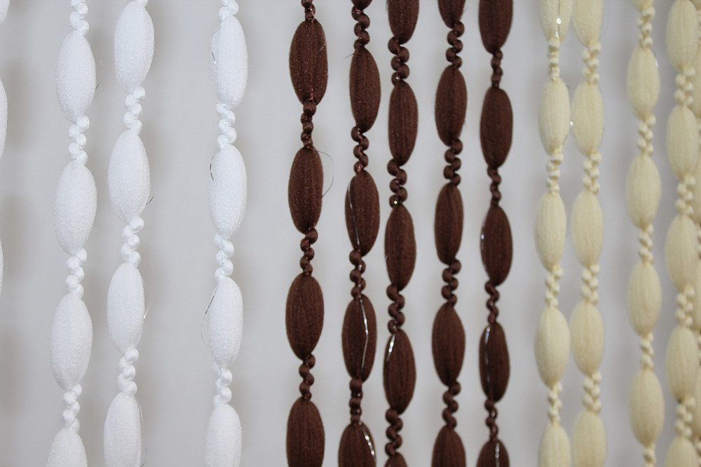 Штори-нитки "Шиніл" з люрексом Білий з коричнево-карамельним 300х300см 1 шт (61-048) Київ - фото 6