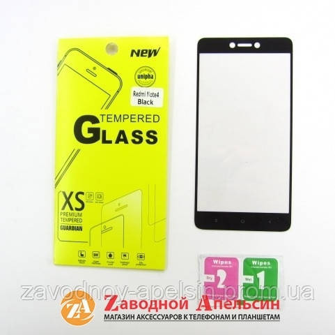 Захисне скло Xiaomi Redmi Note 4X Full Glass black Одеса - фото 2