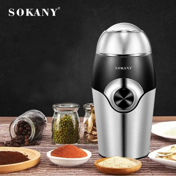 Кофемолка электрическая Sokany SK-3024 150Вт, емкость чаши 50г, сталь и блокировка крышки для безопа Киев