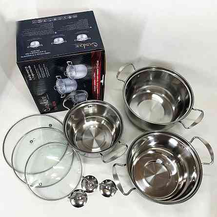 Набор качественных каструль, Набор кастрюль для электронной плиты кастрюль с комплектом крышек WN-15 Ивано-Франковск