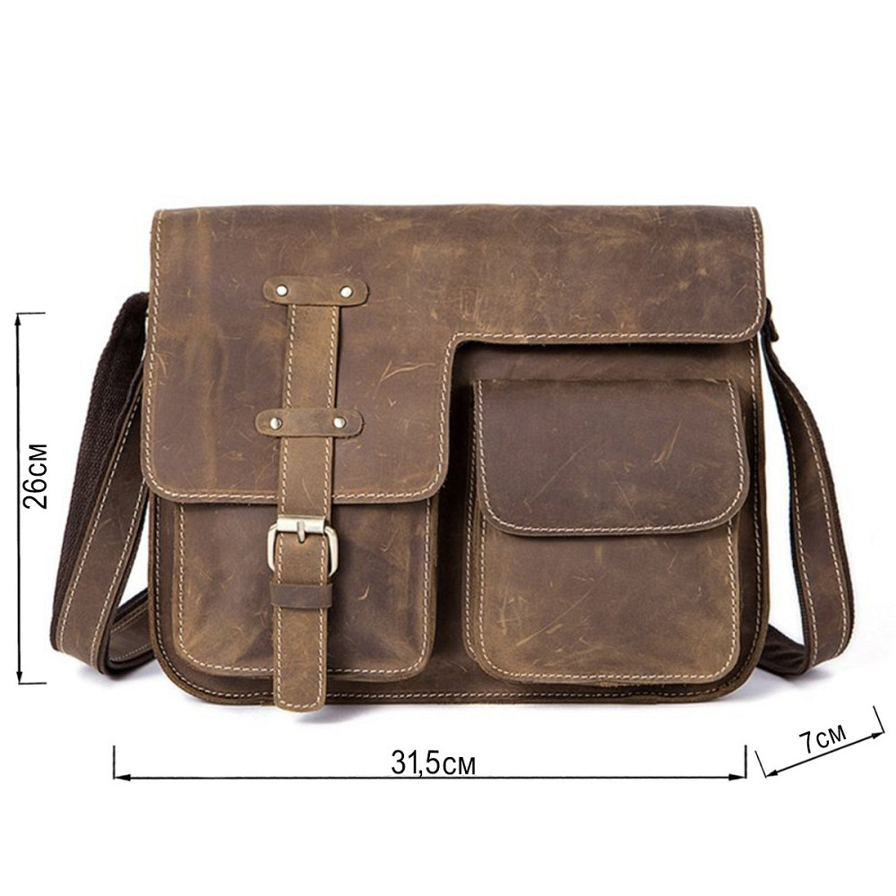 Cумка мужская с эффектом старины Vintage 14697 Коричневая Киев - изображение 3