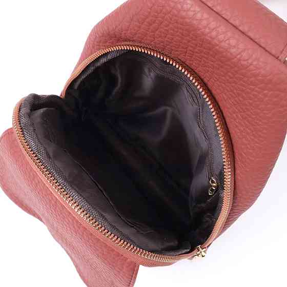 Стильна жіноча сумка з однією лямкою через плече з великозернистої екошкіри Бордовий (Vintage) Київ