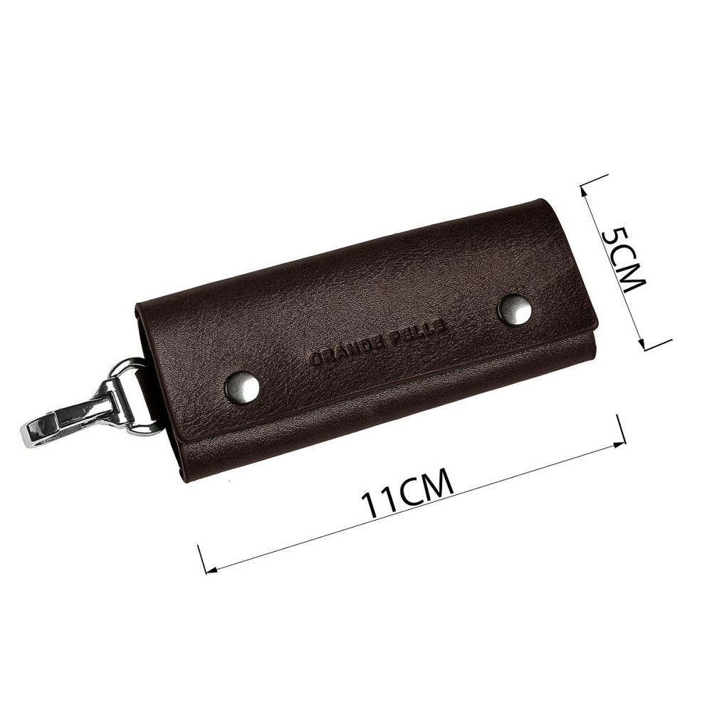 Надійна ключниця з натуральної шкіри Коричневий (GRANDE PELLE) Київ - фото 3