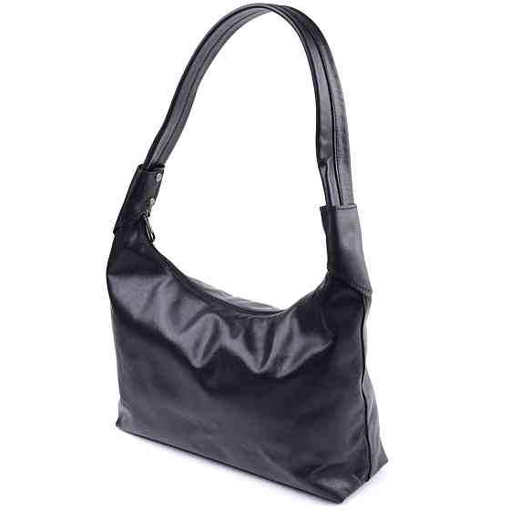 Практична жіноча сумка на плече з гладкої натуральної шкіри Чорна (SHVIGEL) Київ