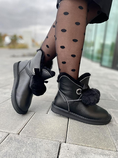 Lonza Угги жіночі LONZA чорні натуральна шкіра висота 14 см підошва 2 см (A8032-7A 4843) Коломыя - изображение 7