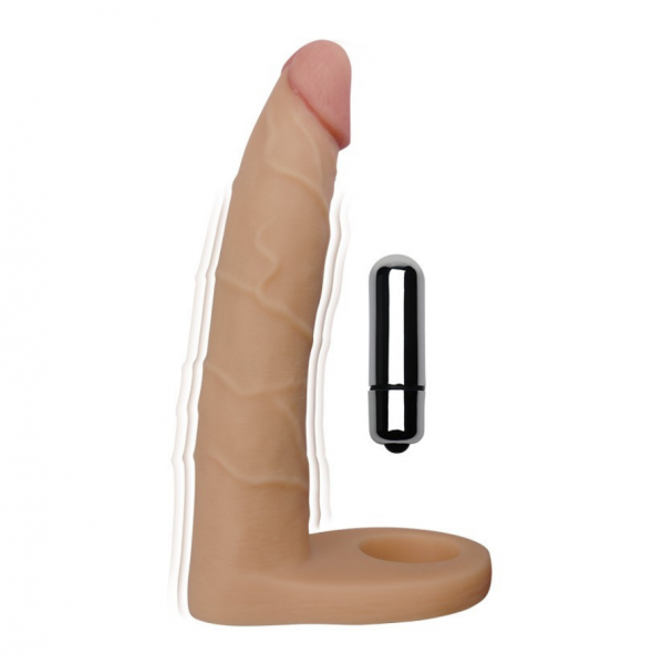 Тілесна насадка-вібратор для подвійного проникнення 7" The Ultra Soft Double-Vibrating 17 см Sex Aura Київ - фото 3