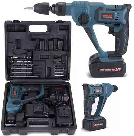 SR-149 Акумуляторний Перфоратор SDS+ 2×24В з М'якою Рукояткою, 2 Акумулятори, Набір Свердел та Насадок Одеса