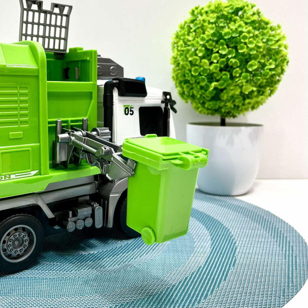 Машина сміттєвоз на радіокеруванні світлові ефекти 29 см Зелена (YJ-117-1-2) Чернігів - фото 6