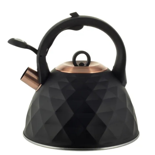 Чайник 3л нержавіюча сталь зі свистком з ручкою "soft-touch" (ручка:чорний) 867 KAMILLE Житомир