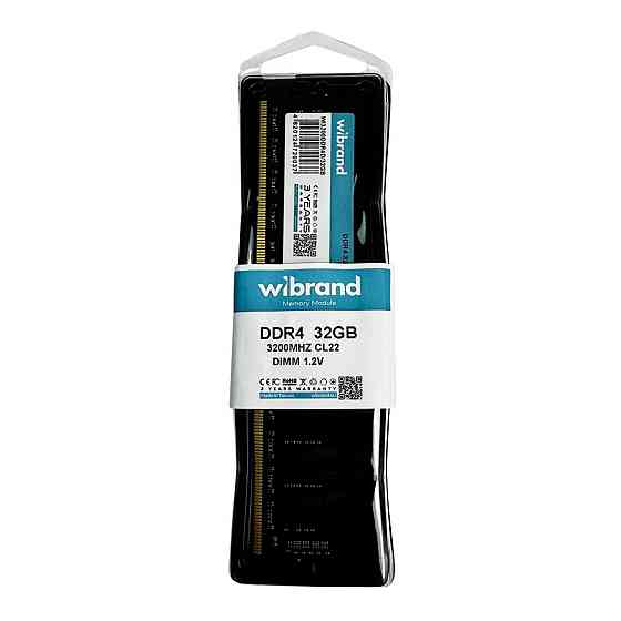 Оперативна пам'ять DDR4 Wibrand 32GB 3200MHz CL22 DIMM WI3200Оперативна пам'ять DDR4D / 32GB Одеса