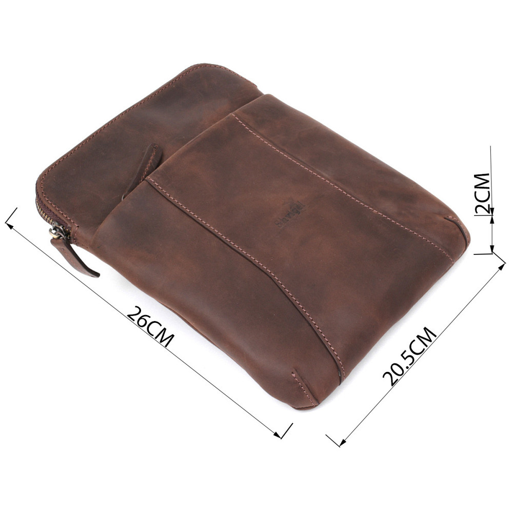 Стильный мужской мессенджер из винтажной кожи Shvigel 11180 Коричневый Киев - изображение 3