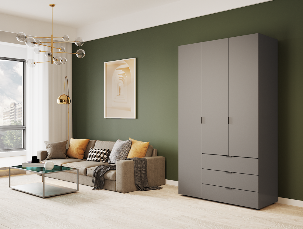 Шафа розпашна для одягу Doros Гелар 116,2х49,5х203,4 см Графіт (DRS-011108) Львів - фото 1