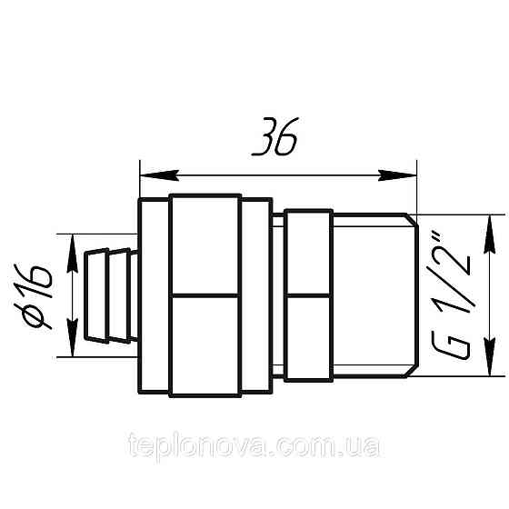 Муфта с наружной резьбой APE 701 L 1/2″х16 ITALY Черновцы