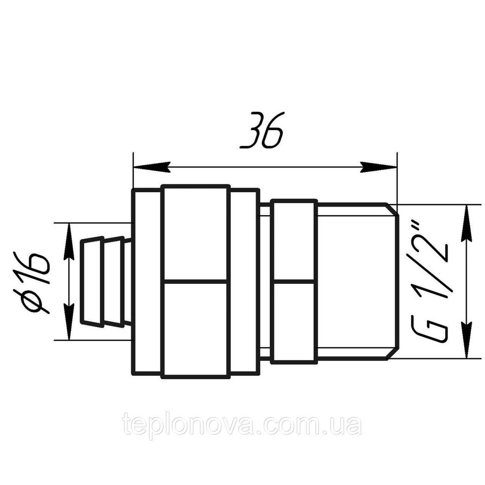 Муфта с наружной резьбой APE 701 L 1/2″х16 ITALY Черновцы - изображение 4