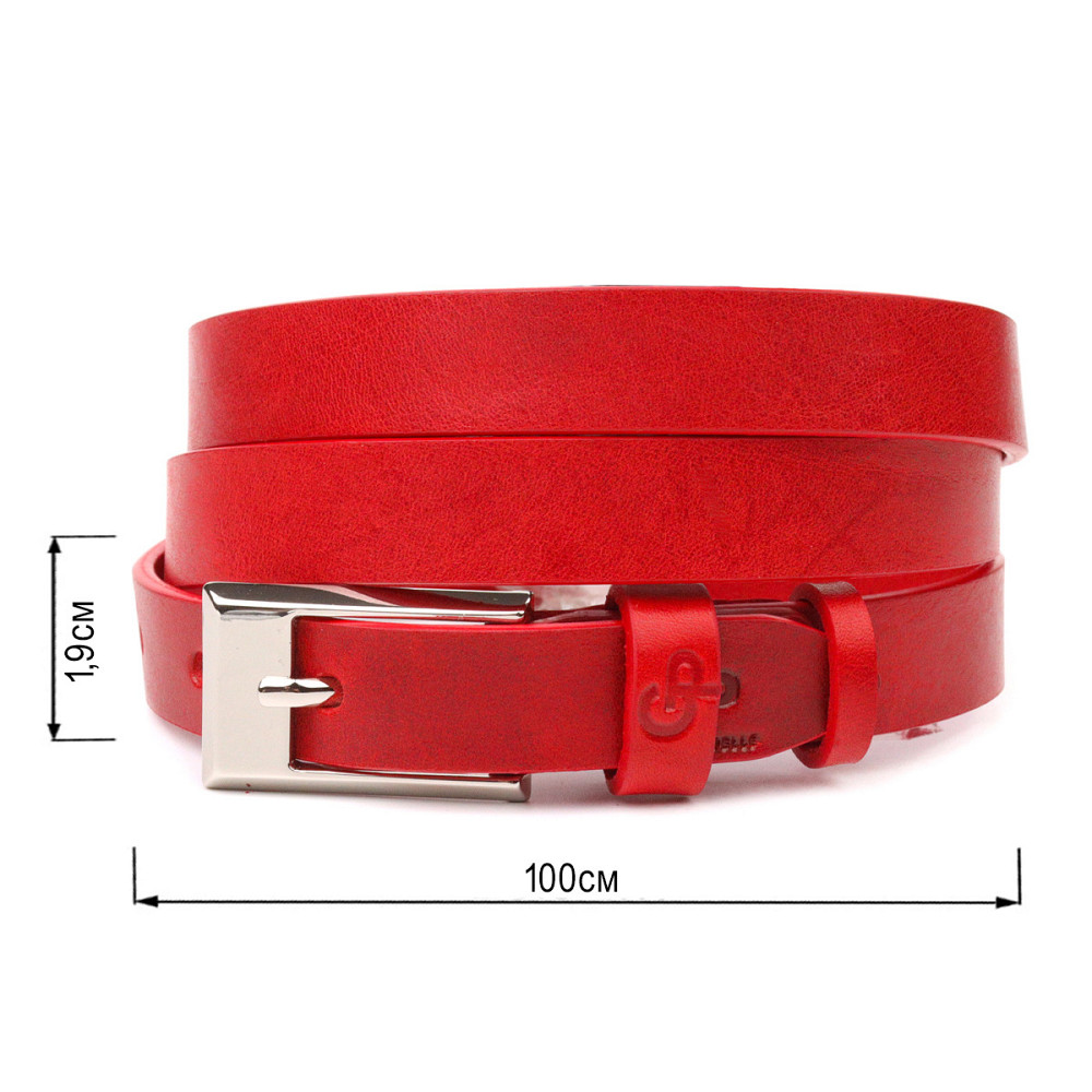 Привабливий жіночий ремінь із натуральної шкіри Grande Pelle 21445 Червоний Київ - фото 8