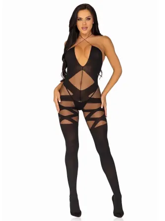 Бодістокінг Leg Avenue Illusion halter bodystocking One size Black, доступ Львів