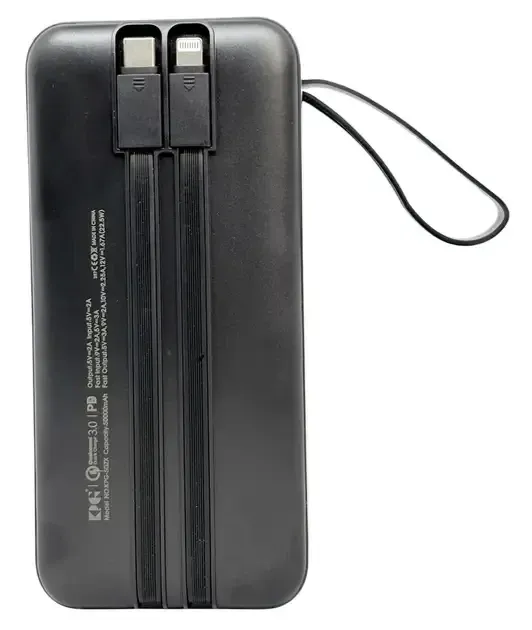 Зовнішній акумулятор Power Bank KP KPG-502X 50000 мАг 22.5W QC3.0, 4USB+2Type-C, кабелі Одеса - фото 5