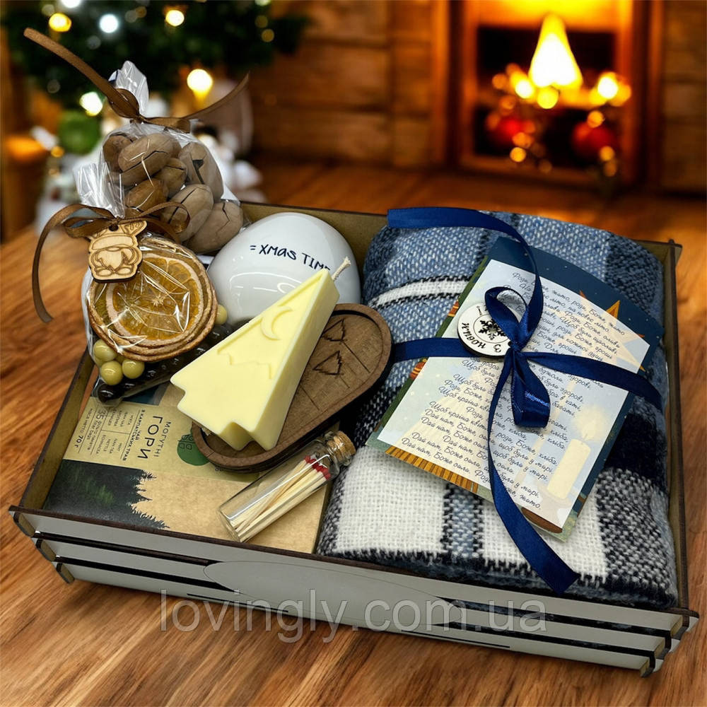 Святковий подарунковий набір на Новий Рік або Різдво з пледом і чашкою Ірпінь - фото 6