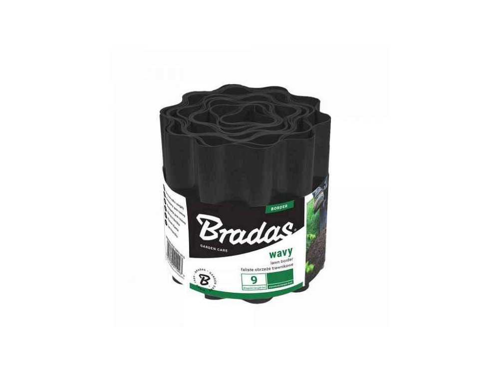 Бордюр газонный пластик волнистый 9мх20см черный, OBFBK 0920 ТМ BRADAS Киев - изображение 1