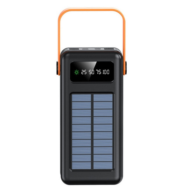 Універсальна зарядна батарея ACL PW-19 50000mAh + сонячна панель + ліхтарик (Чорний) Вінниця - фото 1