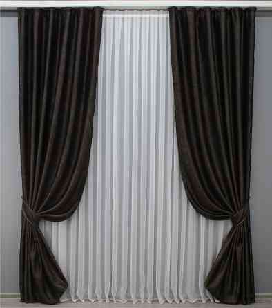 Комплект готових штор VR-Textil Софт № 1450ш 150х275 см 2 шт. Венге (33-0323) Киев