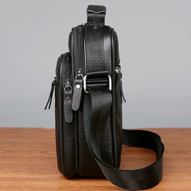 Чоловіча шкіряна барсетка через плече 22х26х9, месенджер з ручкою Bexhill Bx-66503 чорний Київ - фото 8